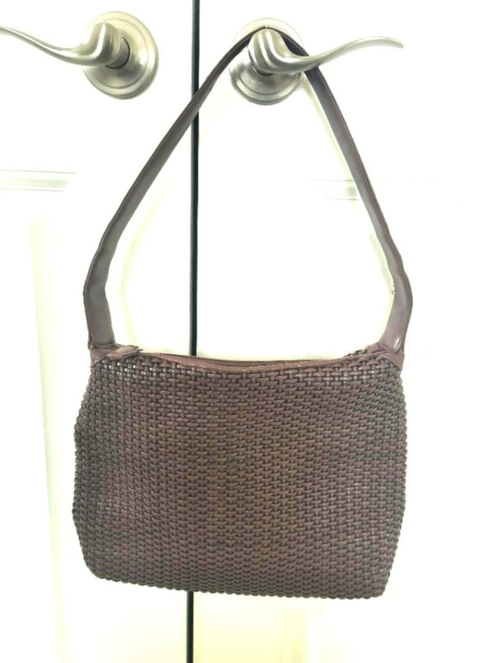 Nine West Burgundy Woven Shoulder Bag